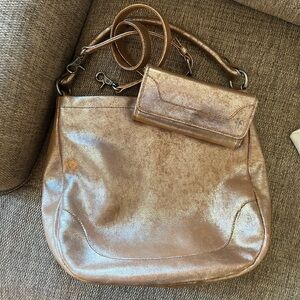 Rose Gold Frye Bag and Wallet